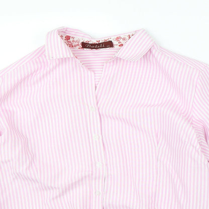 Mens UK Size 46 Boteli Pink  Button-Up Long Sleeve Casual Shirt