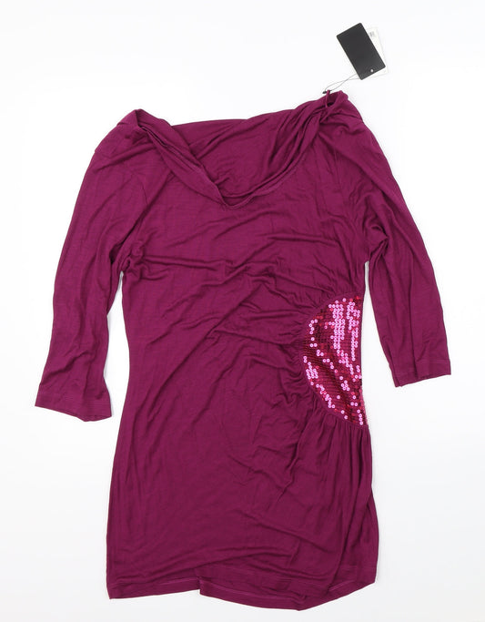 NEXT Womens Purple   Shift  Size 12  - cowl back