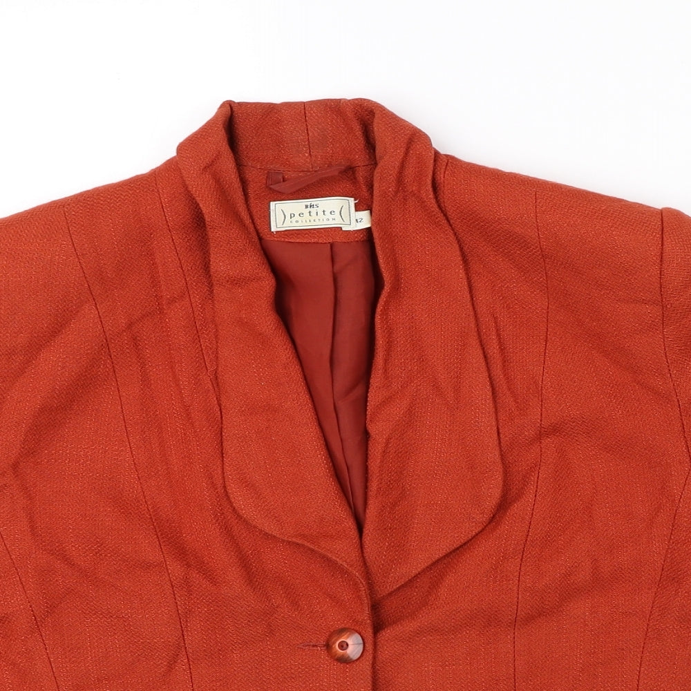 Womens UK Size 12 BHS Orange Jacket