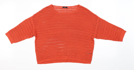 Womens UK Size 16 M&Co Orange Pullover Jumper