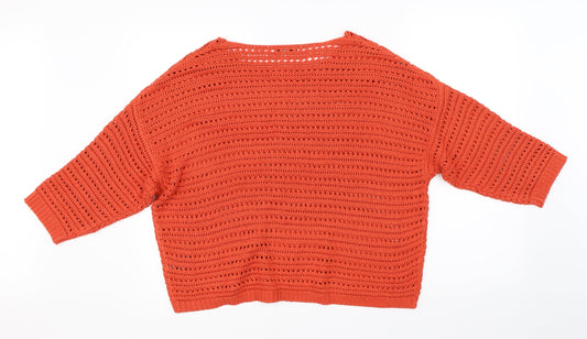 Womens UK Size 16 M&Co Orange Pullover Jumper
