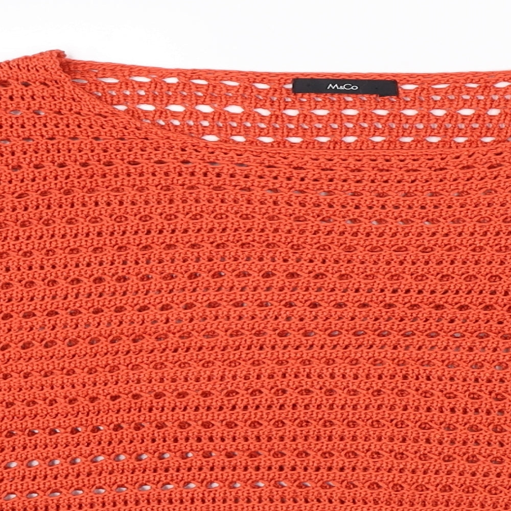 Womens UK Size 16 M&Co Orange Pullover Jumper