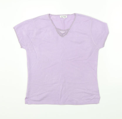 Womens UK Size L Fay Louise Purple Basic Blouse