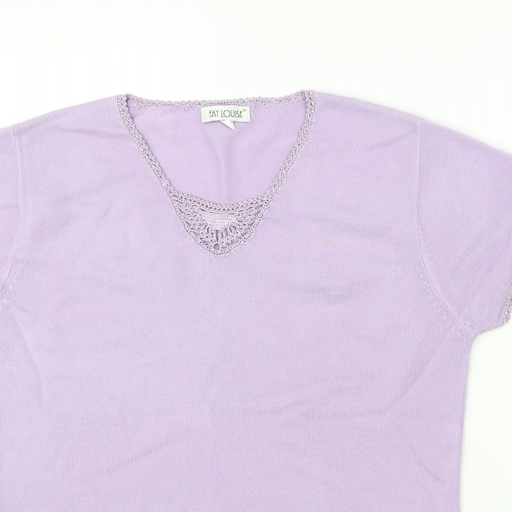 Womens UK Size L Fay Louise Purple Basic Blouse