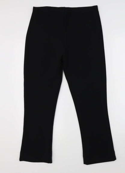 Womens UK Size 12 Preworn Regular Fit Dress Pants Black Trousers