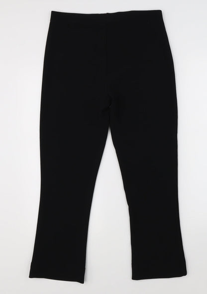 Womens UK Size 12 Preworn Regular Fit Dress Pants Black Trousers