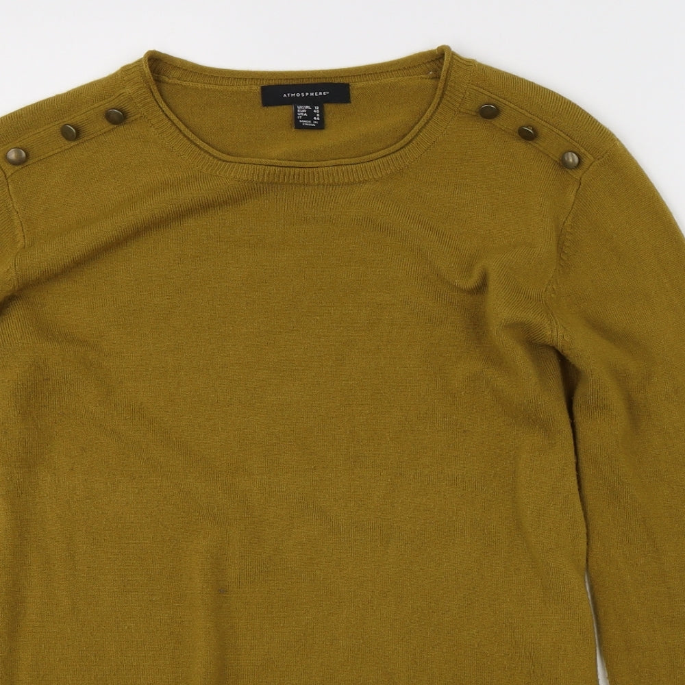 Womens UK Size 12 Atmoshpere Yellow Pullover Jumper