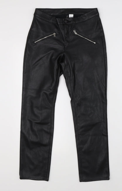 Womens UK Size 10 Divided Regular Fit Straight Black Jeans