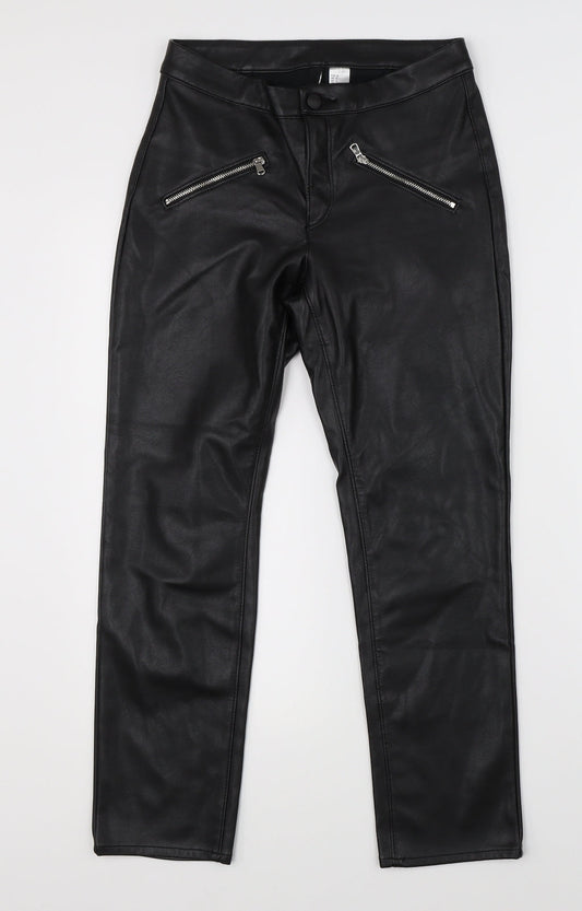 Womens UK Size 10 Divided Regular Fit Straight Black Jeans