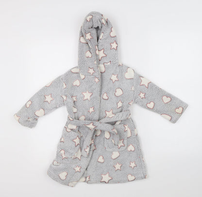 F&F Girls Grey    Robe Size 3-4 Years