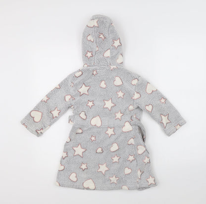 F&F Girls Grey    Robe Size 3-4 Years