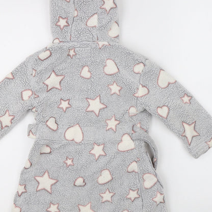 F&F Girls Grey    Robe Size 3-4 Years