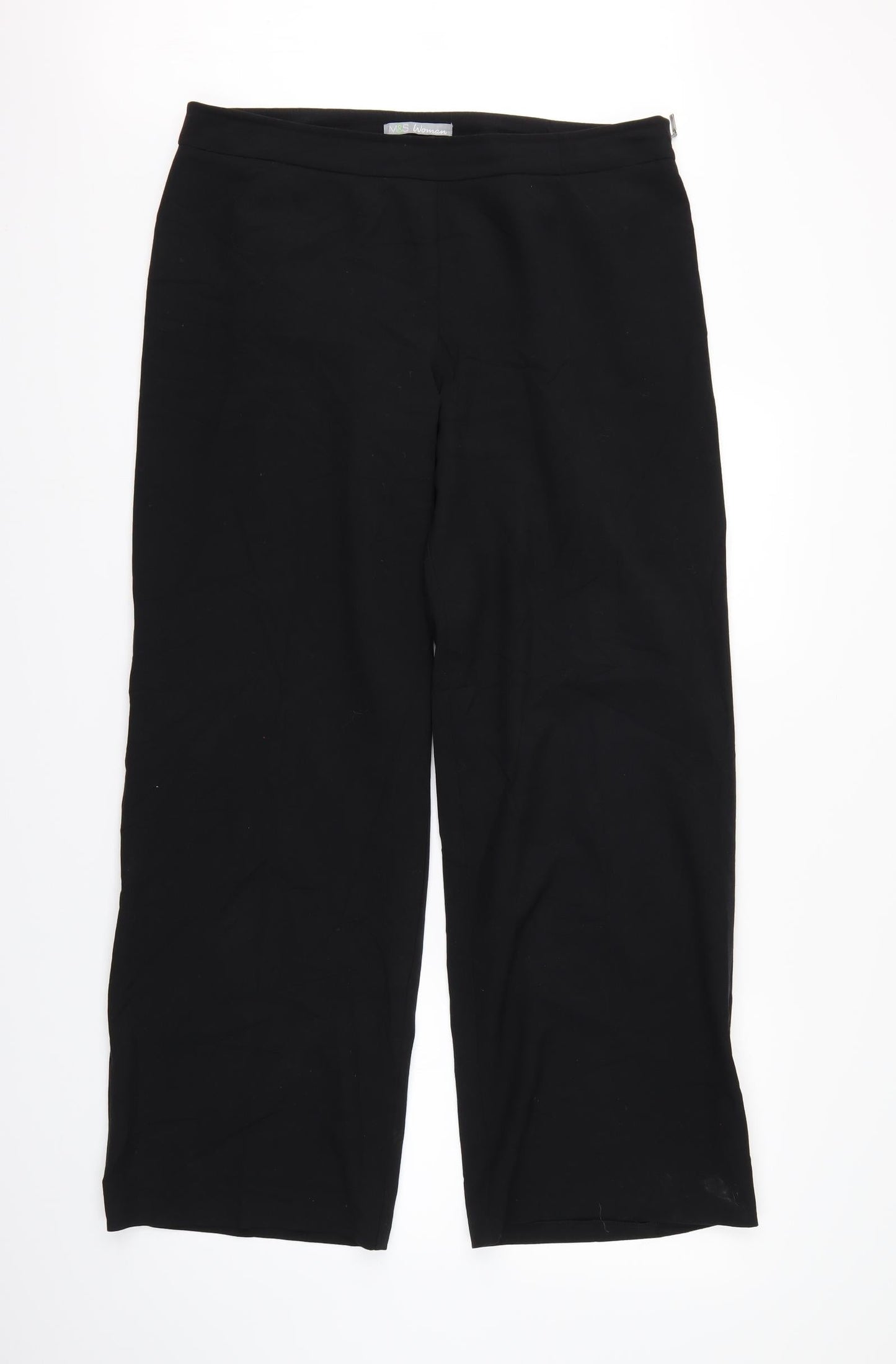 Womens UK Size 14 M&S Regular Fit  Black Trousers