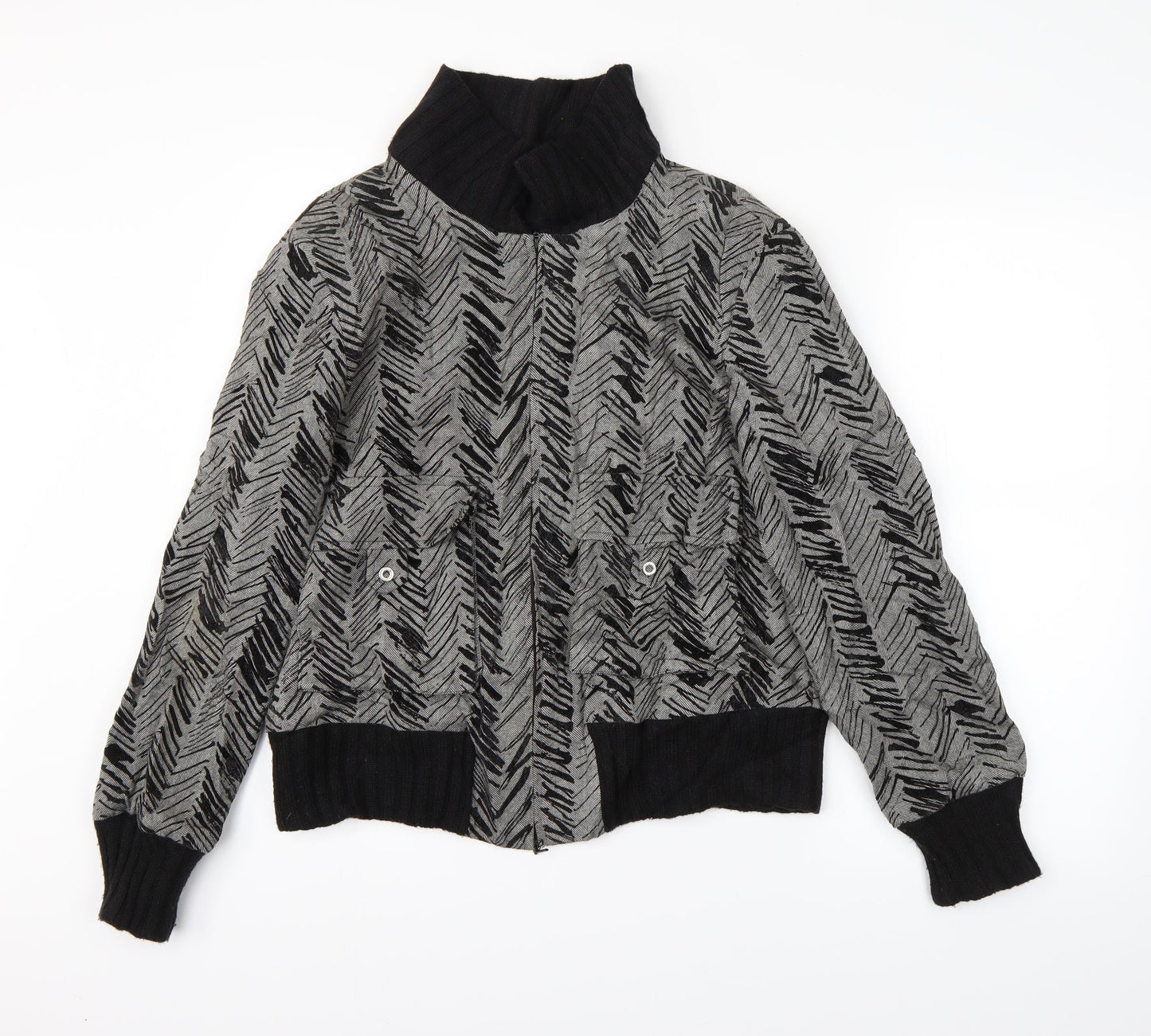 Verse Womens Grey Argyle/Diamond  Jacket  Size 42