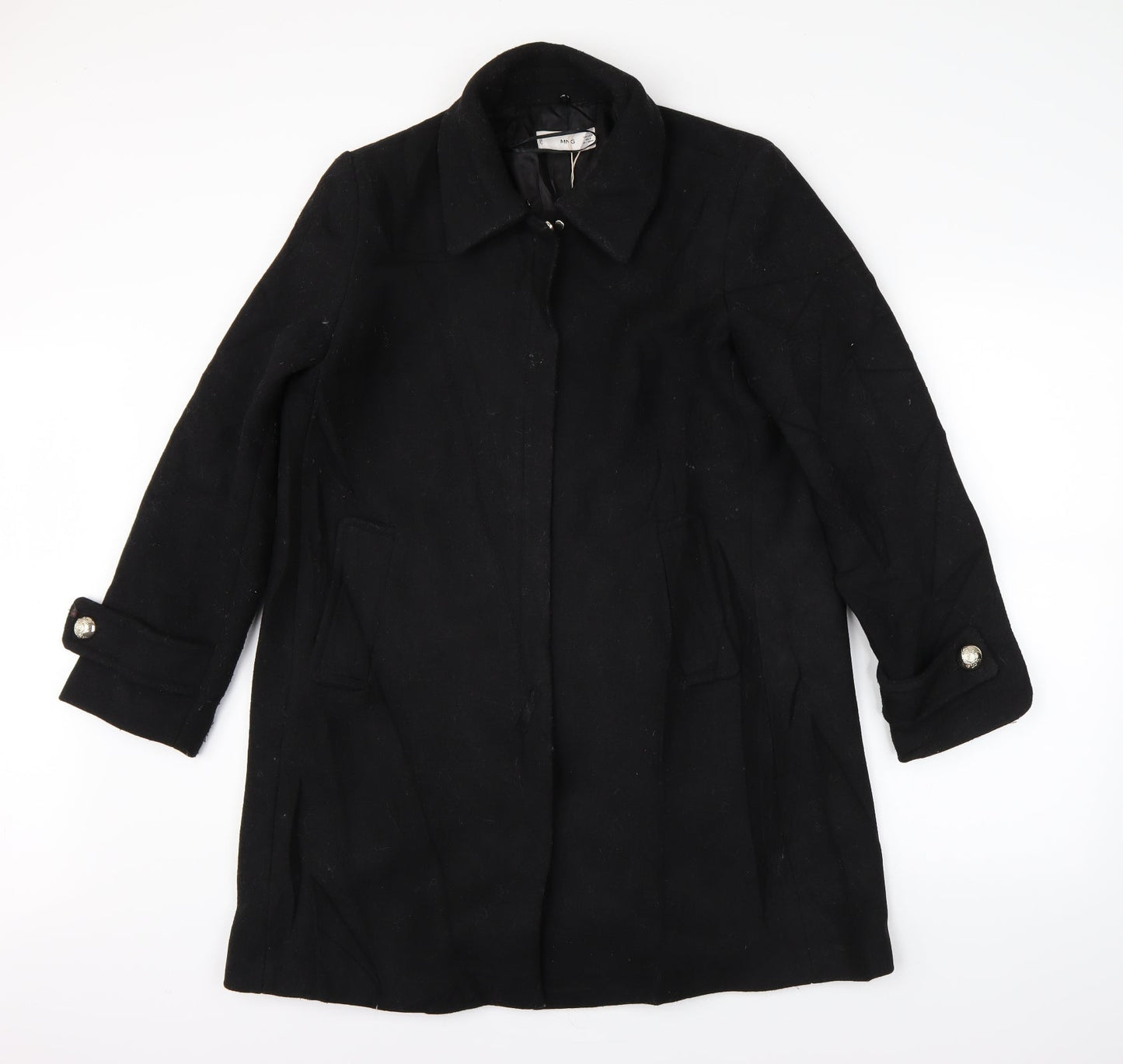 MNG Womens Black   Overcoat Coat Size M