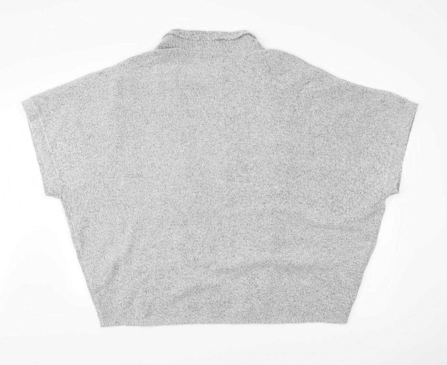 Womens UK Size One Size Preworn Grey Wrap Jumper