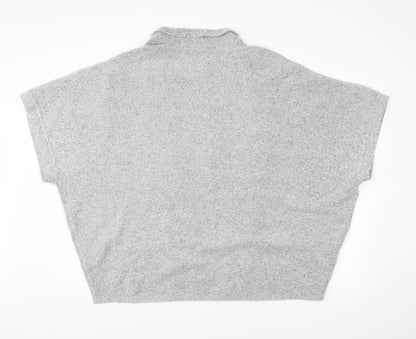 Womens UK Size One Size Preworn Grey Wrap Jumper