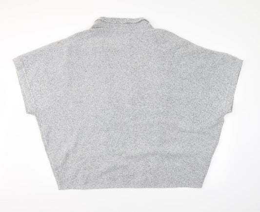 Womens UK Size One Size Preworn Grey Wrap Jumper
