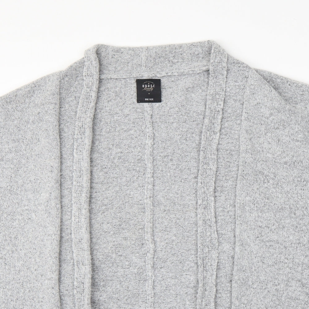 Womens UK Size One Size Preworn Grey Wrap Jumper