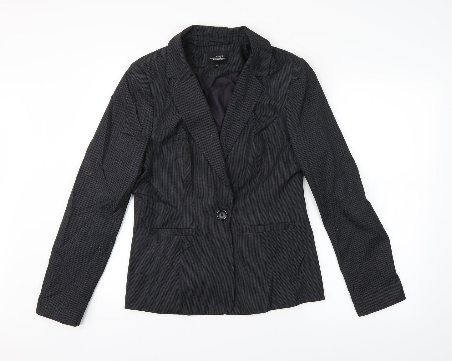 Papaya Womens Grey Check  Jacket Suit Jacket Size 12