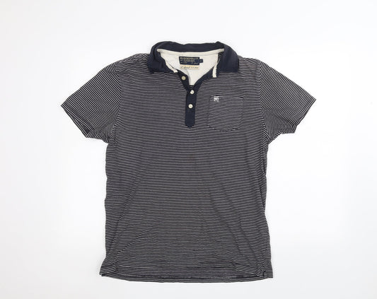 Hammond & Co Mens Blue Striped   Polo Size S