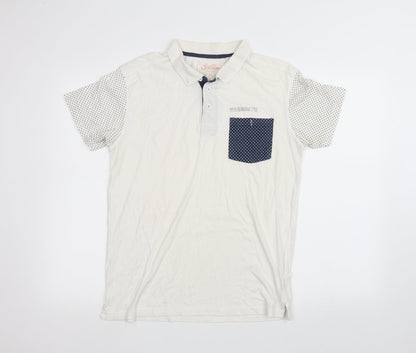Soul Star Mens White    Polo Size M