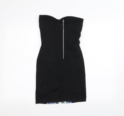 Topshop Womens Black Floral  Pencil Dress  Size 8