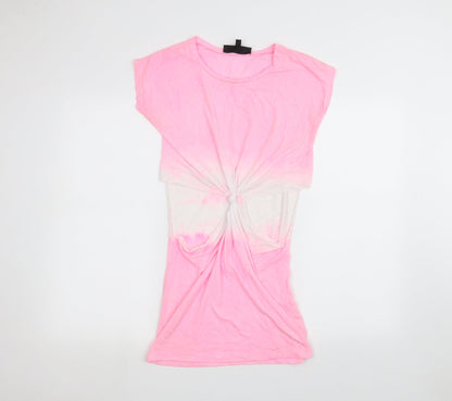 Womens UK Size 6 Topshop Pink Basic T-Shirt