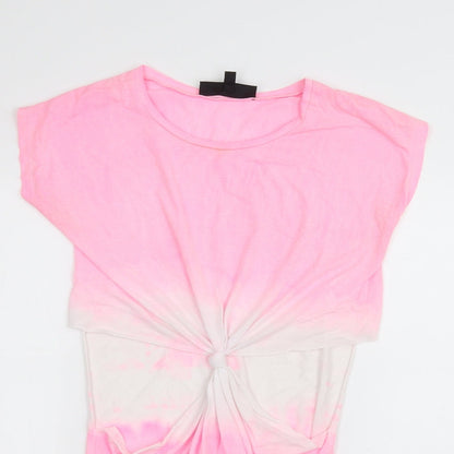 Womens UK Size 6 Topshop Pink Basic T-Shirt