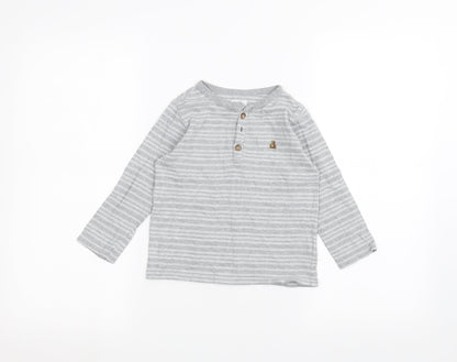 Gap Girls Grey Striped  Basic T-Shirt Size 3 Years
