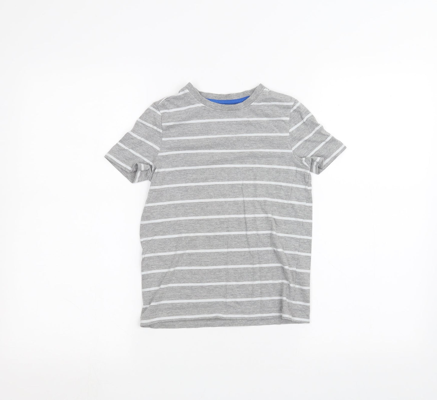 F&F Boys Grey Striped  Basic T-Shirt Size 6-7 Years