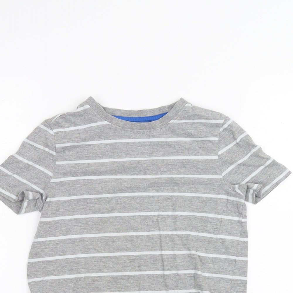 F&F Boys Grey Striped  Basic T-Shirt Size 6-7 Years