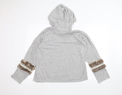 River Island Womens Grey   Pullover Hoodie Size S