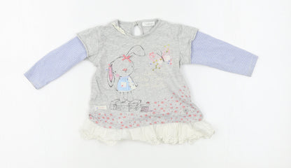 NEXT Girls Grey   Basic Blouse Size 6-9 Months