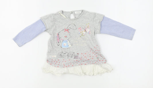 NEXT Girls Grey   Basic Blouse Size 6-9 Months