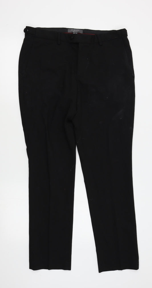 Primark Mens Black    Suit Trousers Size 34 L30 in