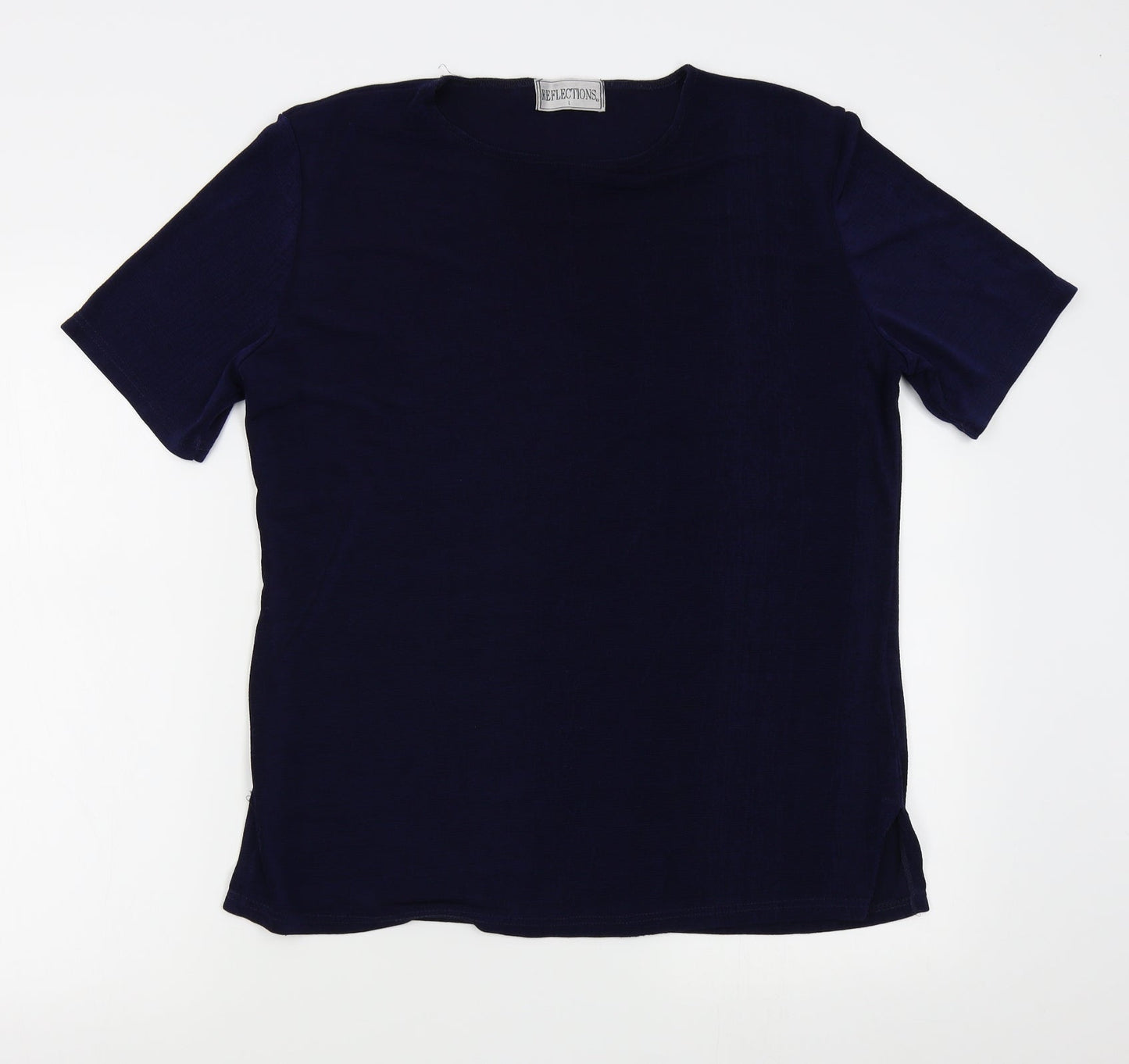 Womens UK Size L Reflections Blue Basic T-Shirt