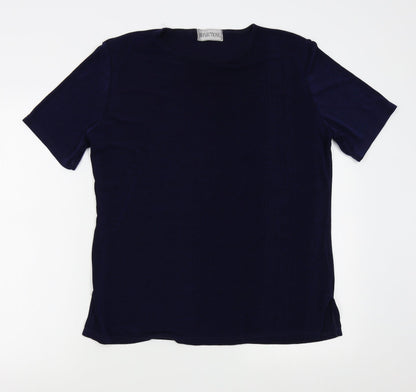 Womens UK Size L Reflections Blue Basic T-Shirt