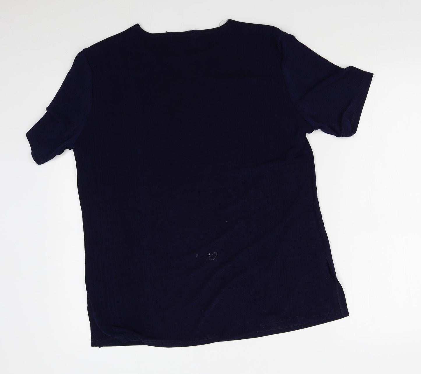 Womens UK Size L Reflections Blue Basic T-Shirt