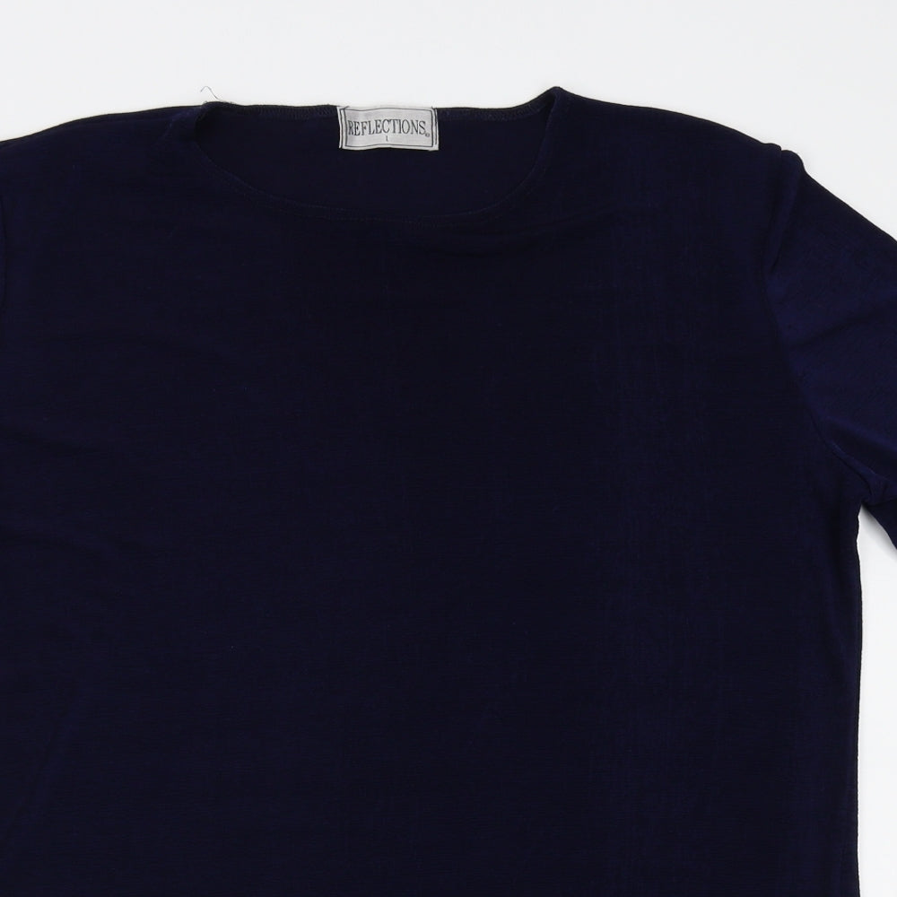 Womens UK Size L Reflections Blue Basic T-Shirt