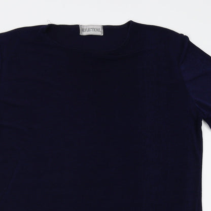 Womens UK Size L Reflections Blue Basic T-Shirt