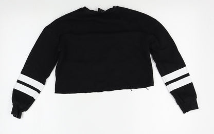 Preworn Girls Black   Pullover Sweatshirt Size 10-11 Years  - cropped, unicorns