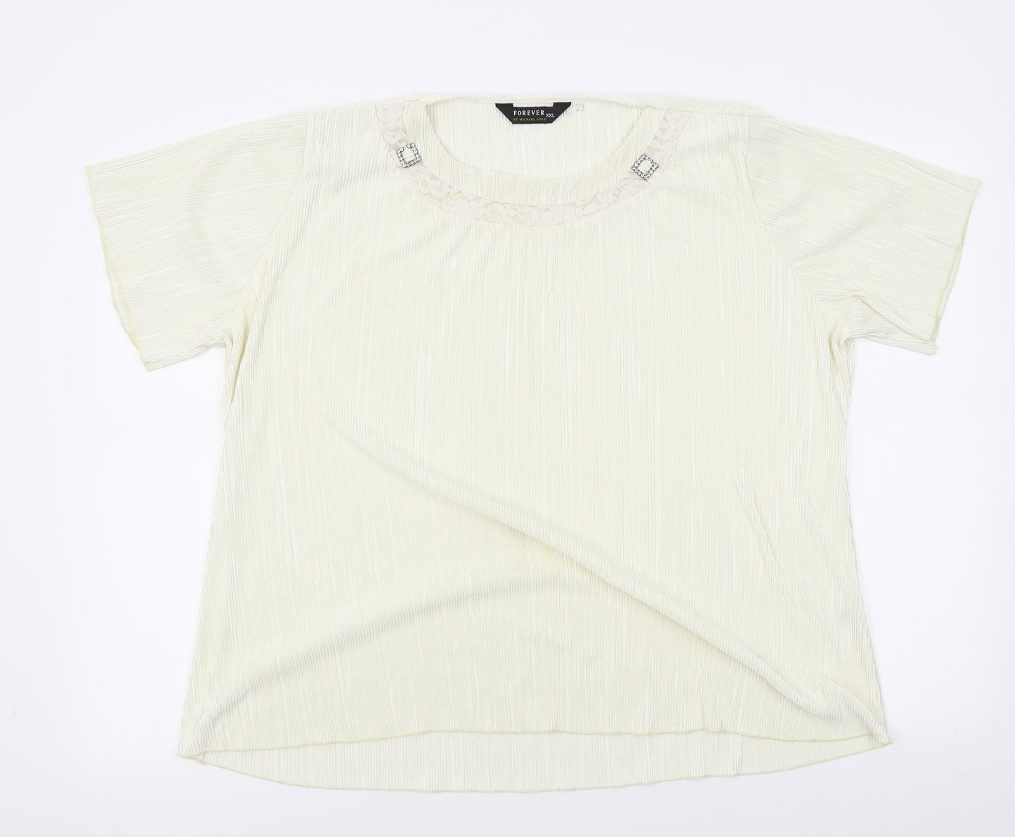 Womens UK Size 2XL Forever Ivory Basic Blouse