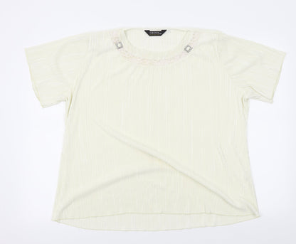 Womens UK Size 2XL Forever Ivory Basic Blouse