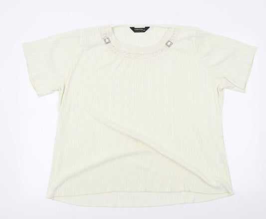 Womens UK Size 2XL Forever Ivory Basic Blouse