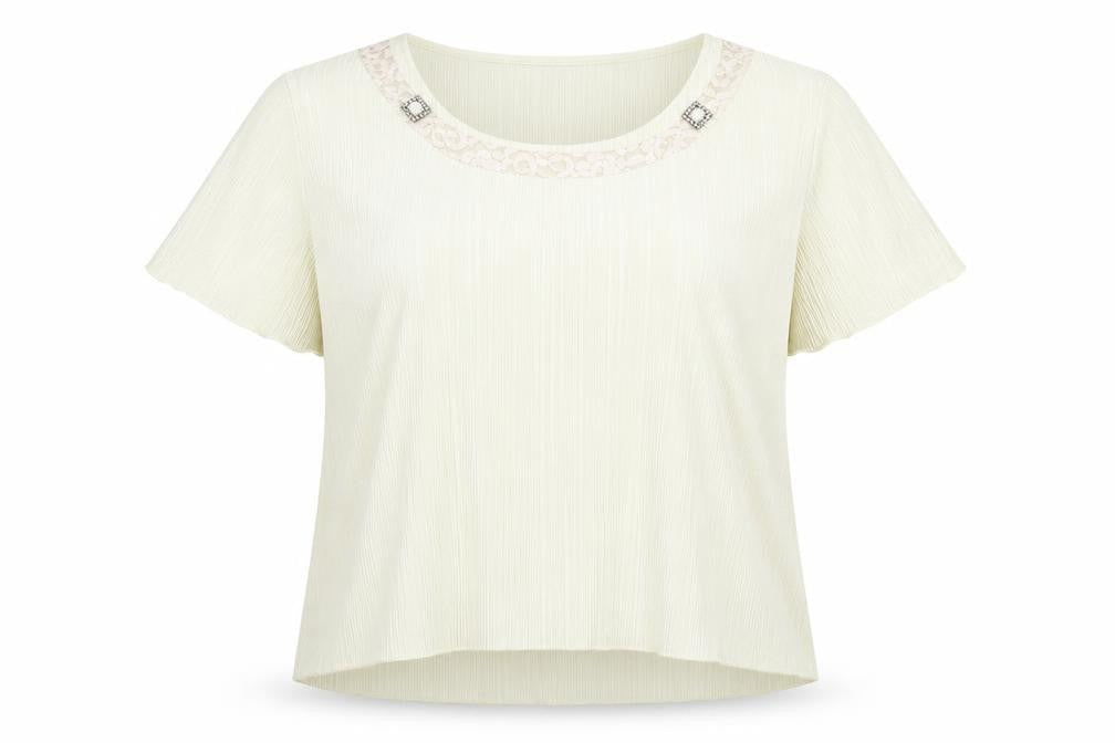 Womens UK Size 2XL Forever Ivory Basic Blouse