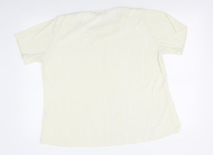 Womens UK Size 2XL Forever Ivory Basic Blouse