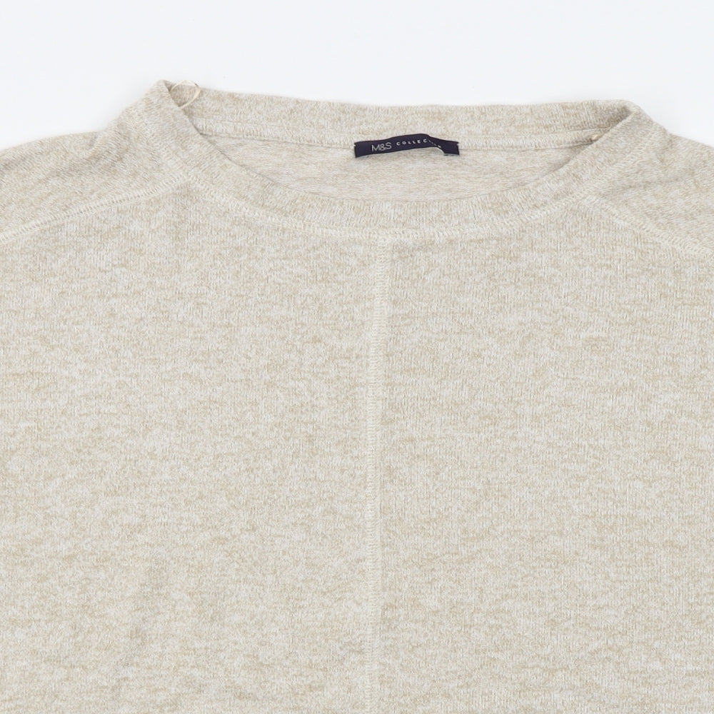 Womens UK Size 12 M&S Beige Pullover Jumper