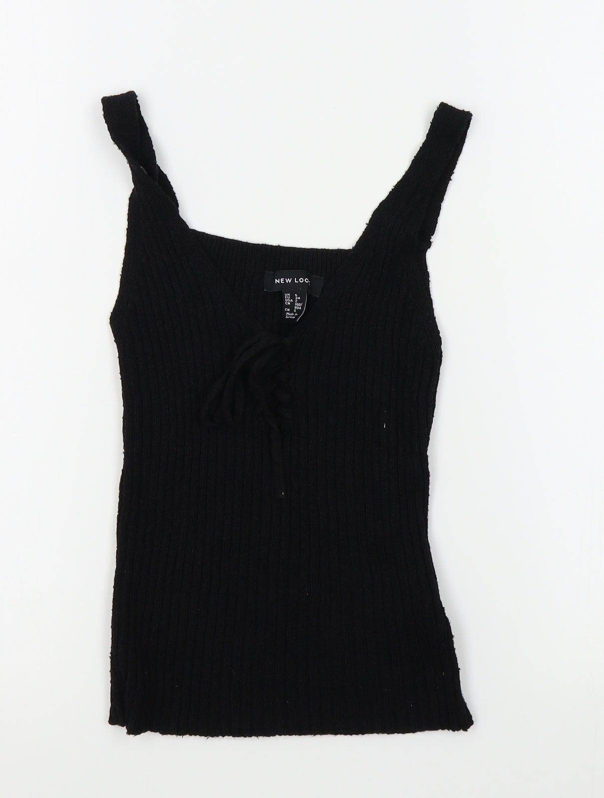 Womens UK Size 6 New Look Black Vest Jumper