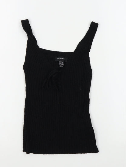 Womens UK Size 6 New Look Black Vest Jumper